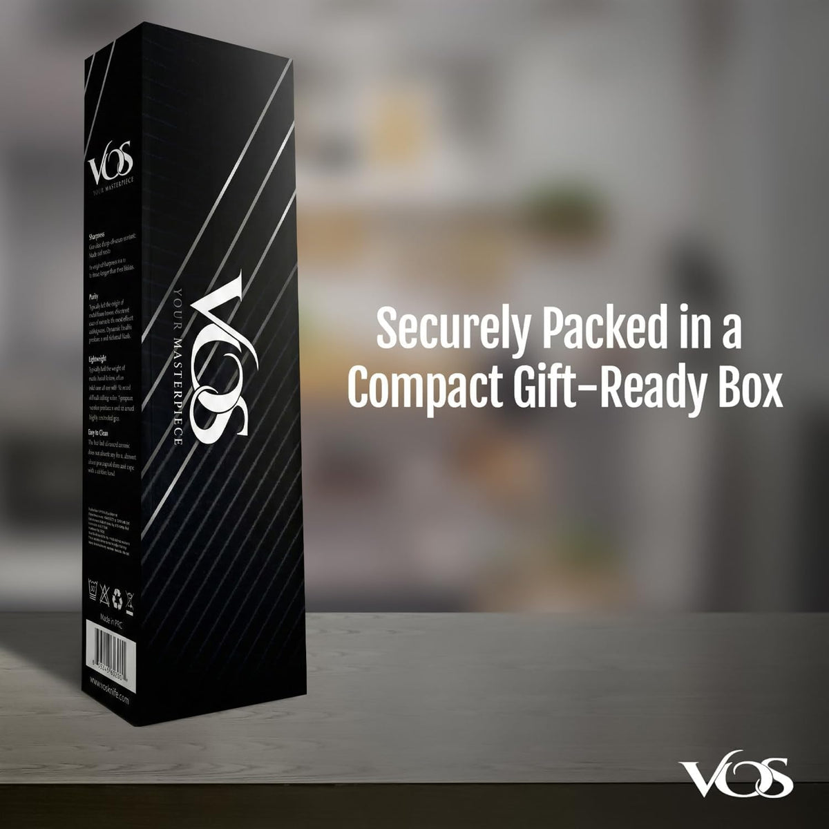 Vos lightweight handles provide balanced comfort during prep
