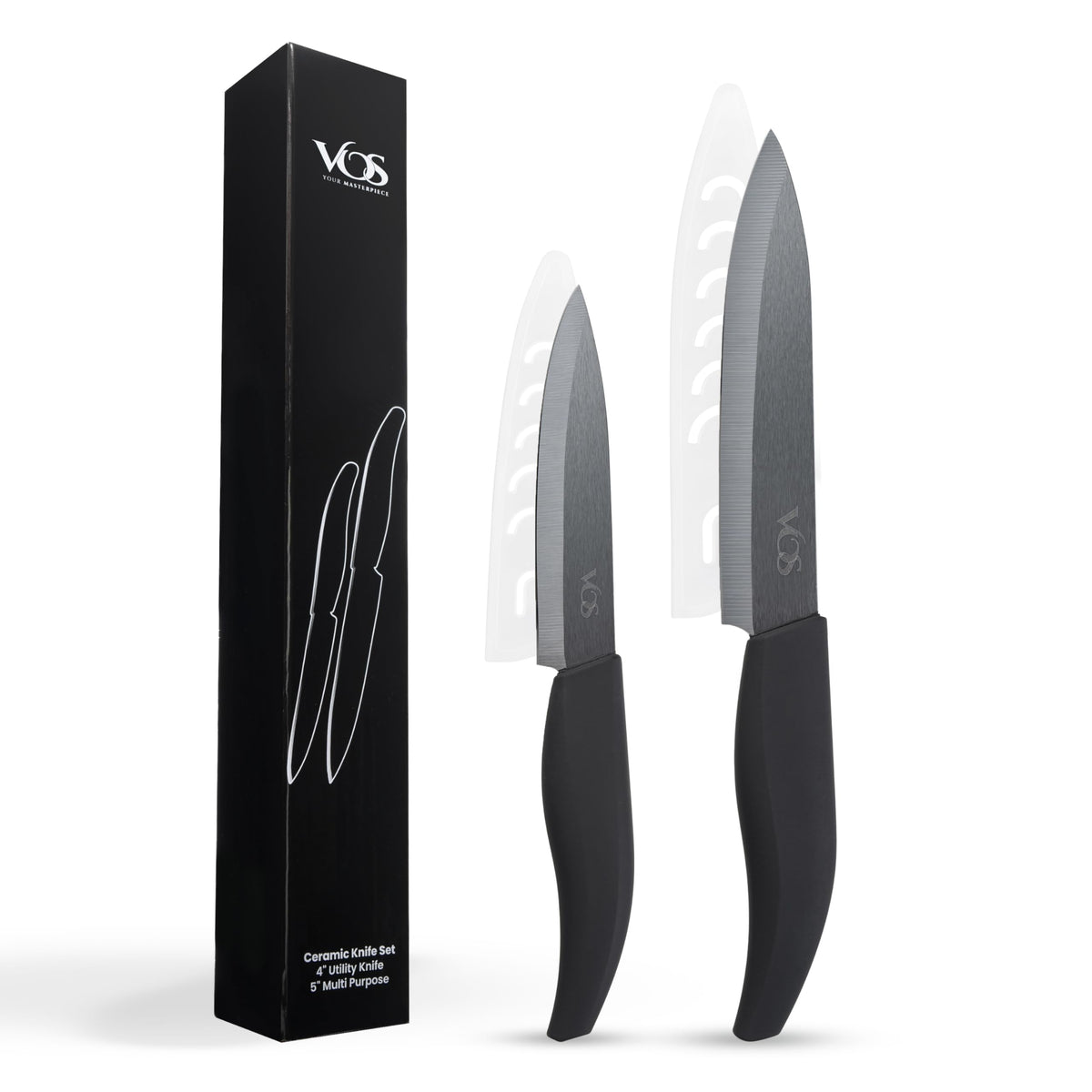 Vos ceramic santoku 5.5-inch knife with razor-like edge for precise chopping