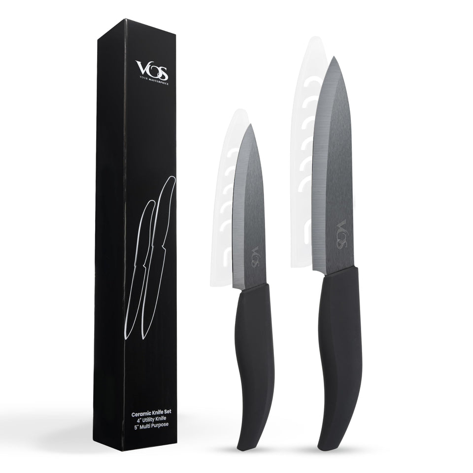 Vos ceramic santoku 5.5-inch knife with razor-like edge for precise chopping