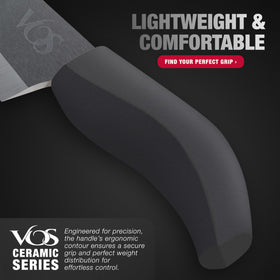 Vos ceramic knife with protective sheath keeps blades safe on counters