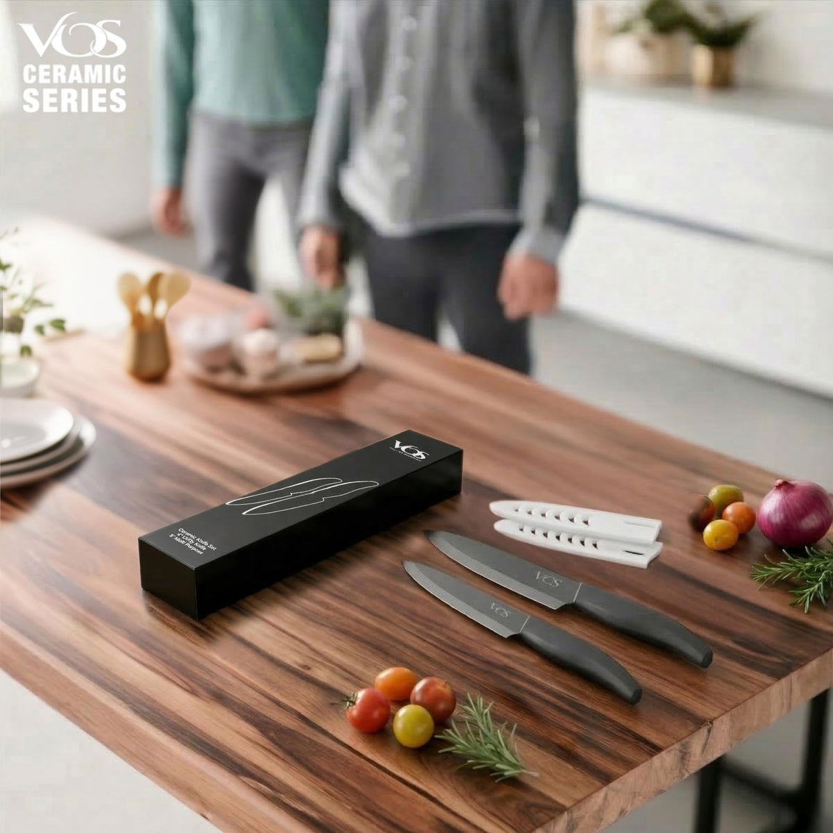 Vos gift box ceramic knife set adds elegance to kitchens