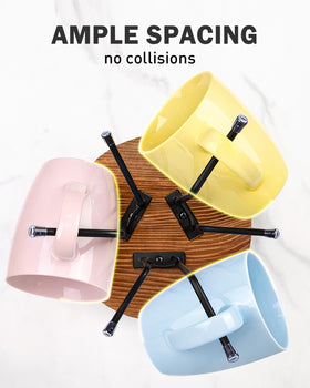 Vosturdy easy-assembly mug tree goes together in minutes.