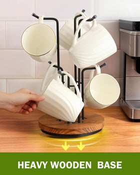 Vosturdy weighted wood base provides a stable foundation on countertops.