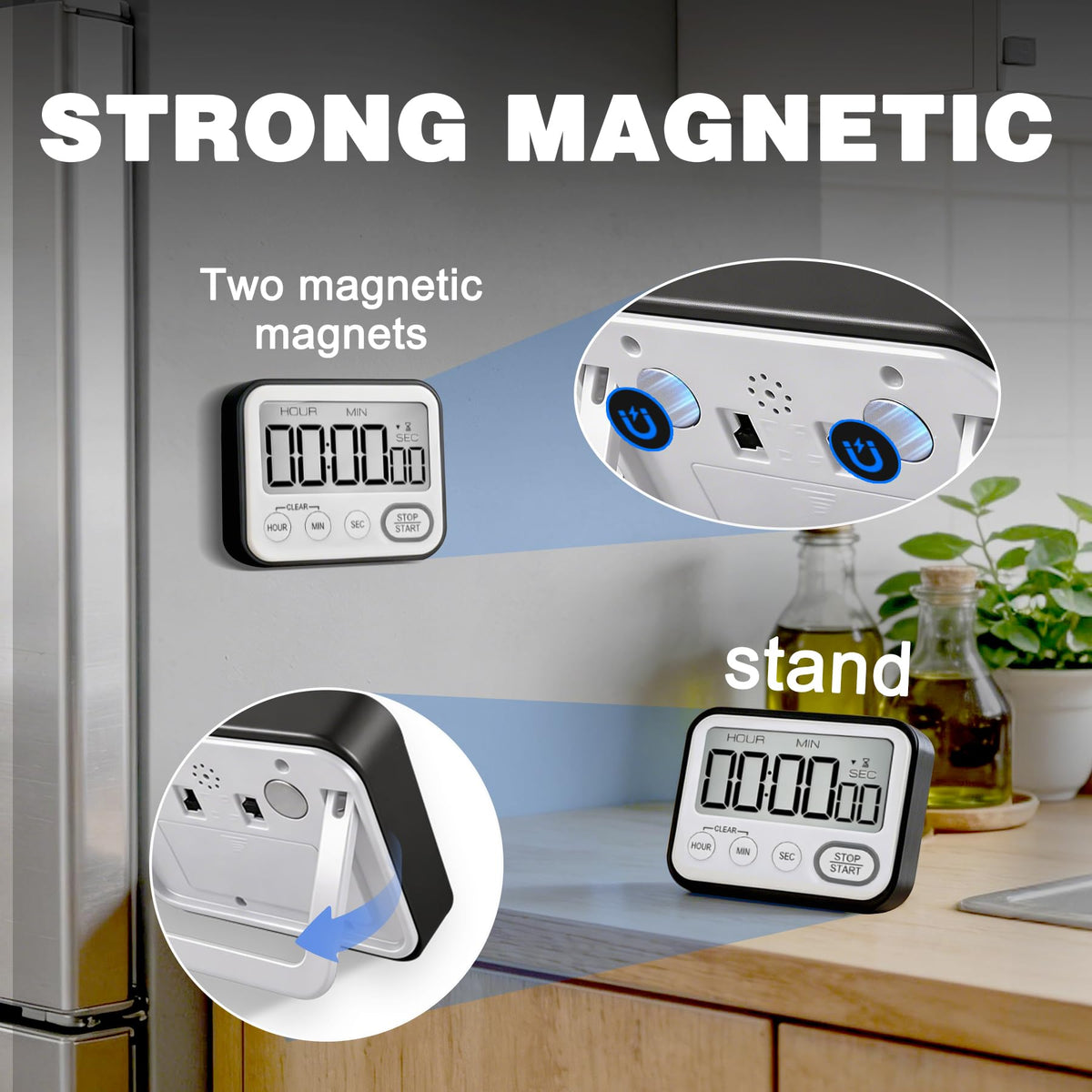 VOULOIR timer hidden stand angle for angled tabletop viewing