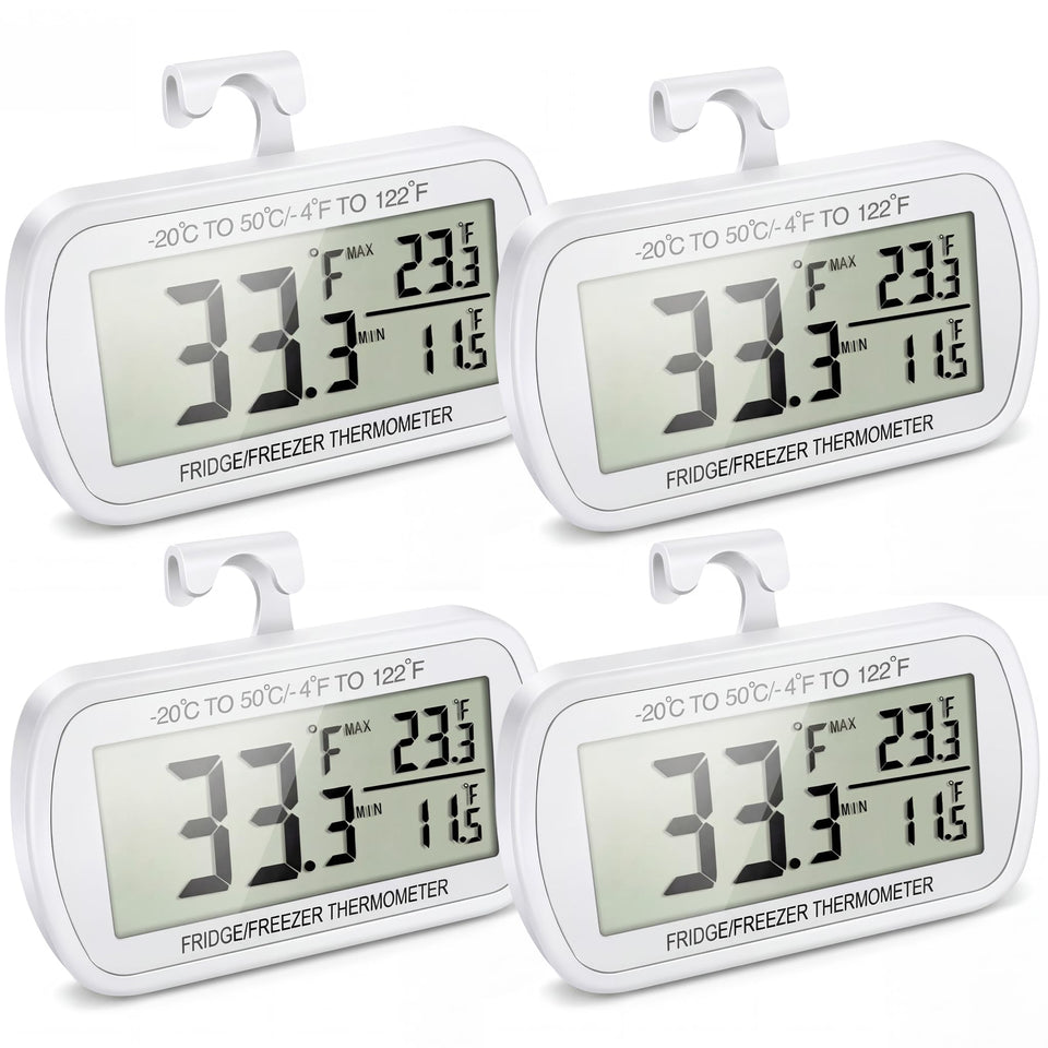 Vouloir waterproof fridge thermometer pack4 display shows accurate temperatures at a glance.