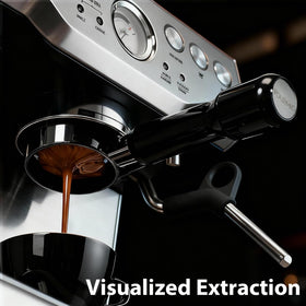 VOURMIO puck screen placement reduces channeling and spray during pulls.