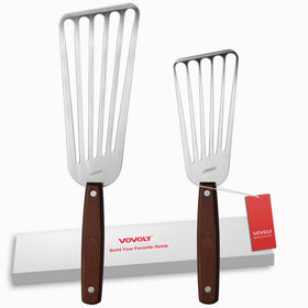Vovoly 2-pack fish spatula set, 3x6 inch blade for precise flipping