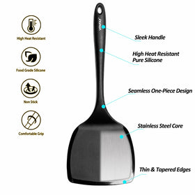 Vovoly cookie spatula lifts cookies from baking sheets safely.