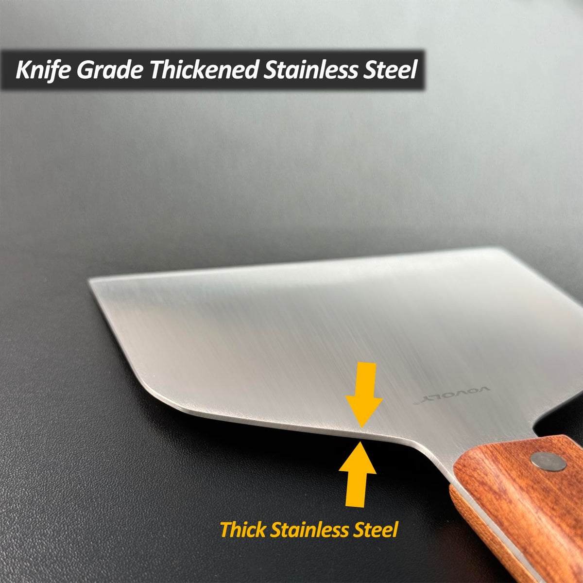 Vovoly full‑tang wooden handle spatula emphasizing durability