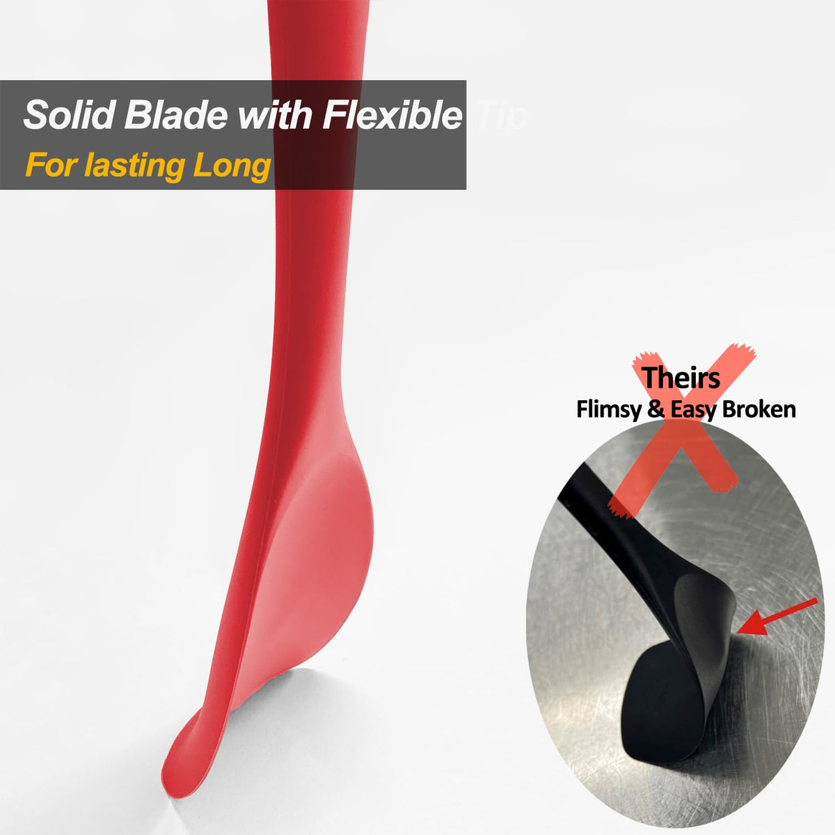 Vovoly heat-resistant silicone for high-heat cooking without warping.