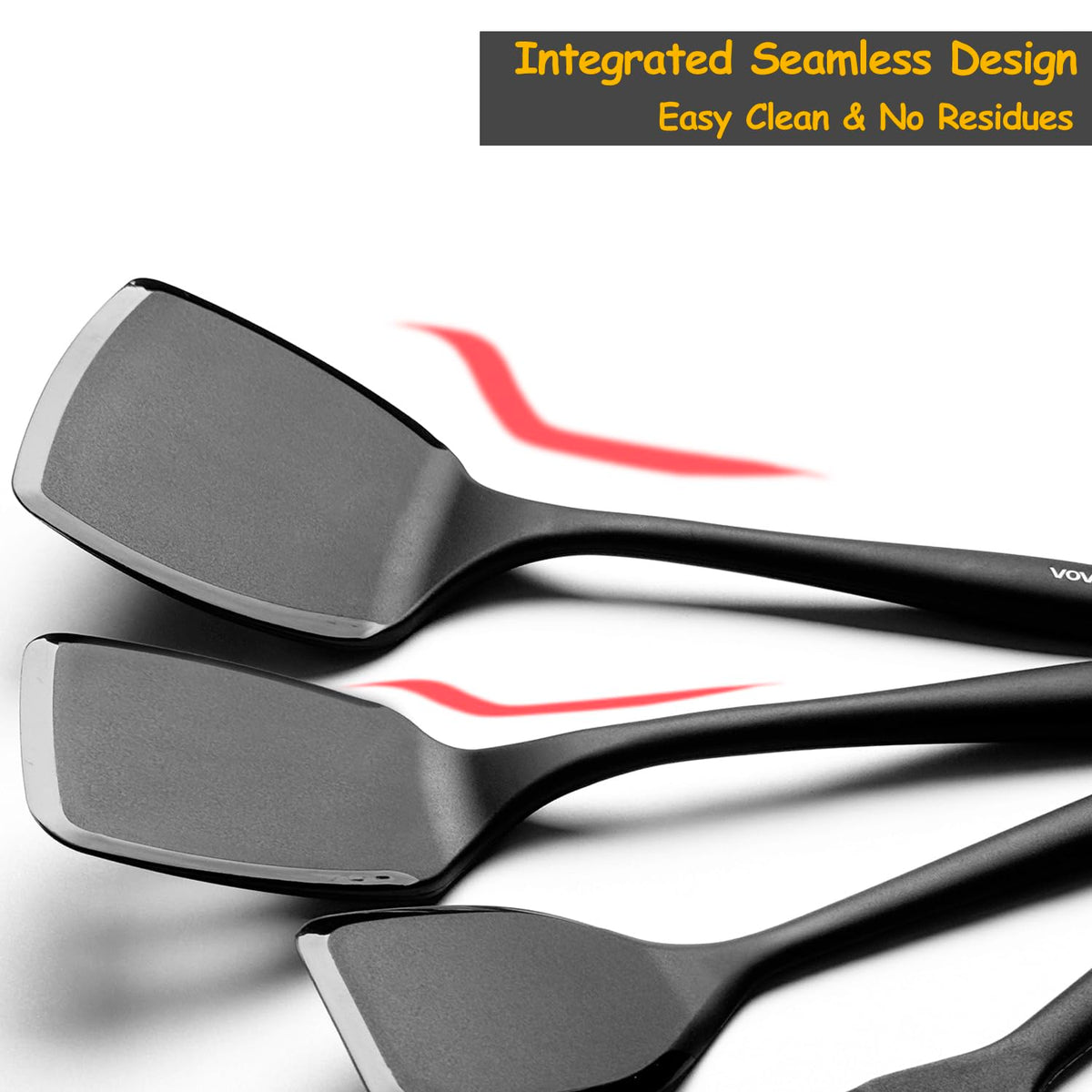Vovoly heat-resistant spatula withstands high heat up to 600°F.