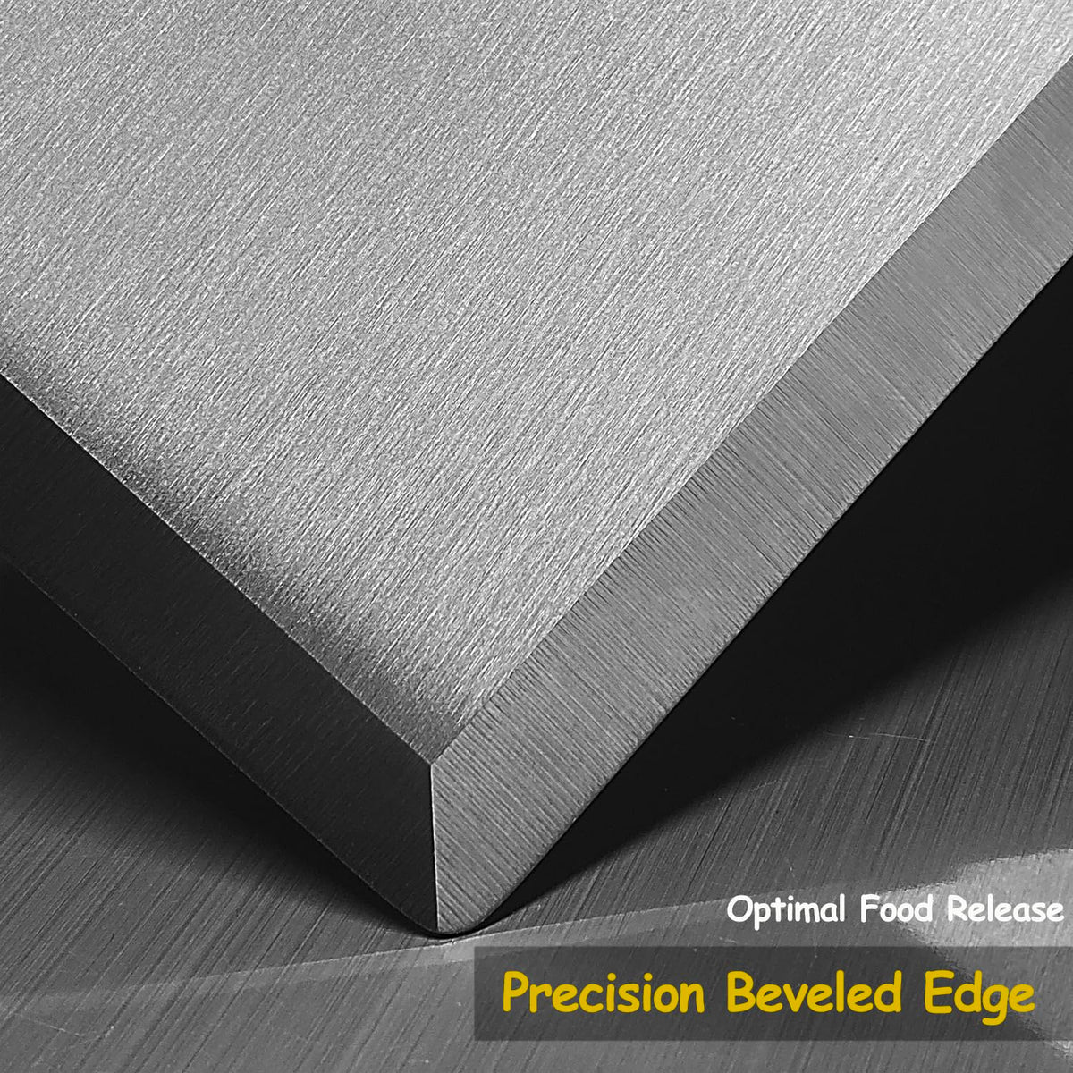 Vovoly precision beveled edge reduces sticking and protects cookware surfaces.