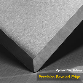 Vovoly precision beveled edge reduces sticking and protects cookware surfaces.