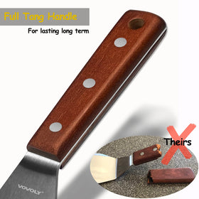 Vovoly spatula cast-iron release without scratching surface.
