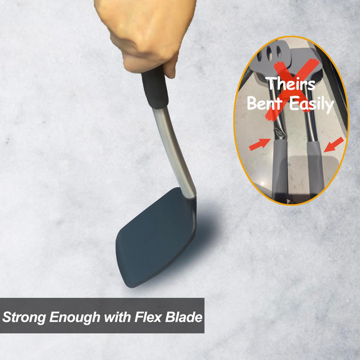 Vovoly silicone-coated spatula protects nonstick pans during cooking.
