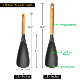 VOVOLY silicone spoon 11.4 inch, perfect for scraping and mixing on nonstick cookware.