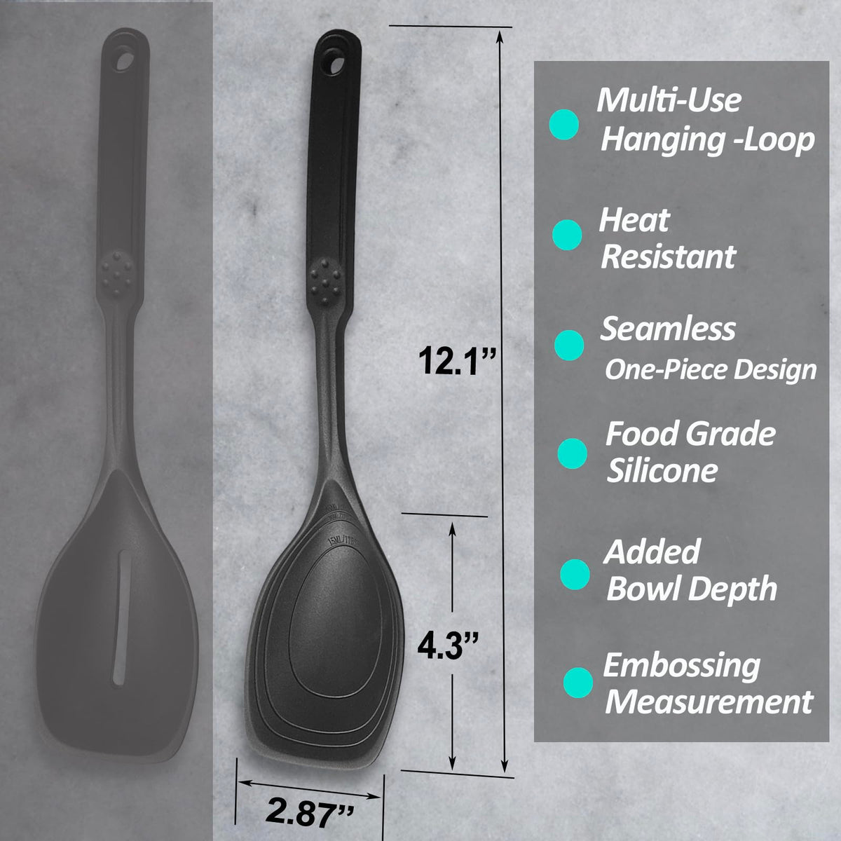 Vovoly silicone cooking spoon non-stick surface prevents sticking during sautéing.