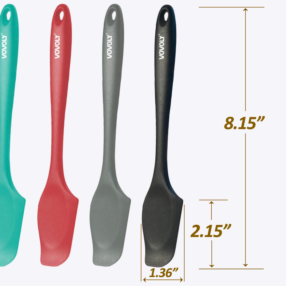 Vovoly silicone mini spatula with shallow bowl perfect for scraping narrow jars.