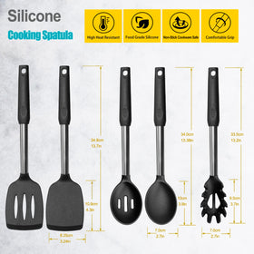 Vovoly silicone spatula edge-beveled for slipping under food with minimal effort