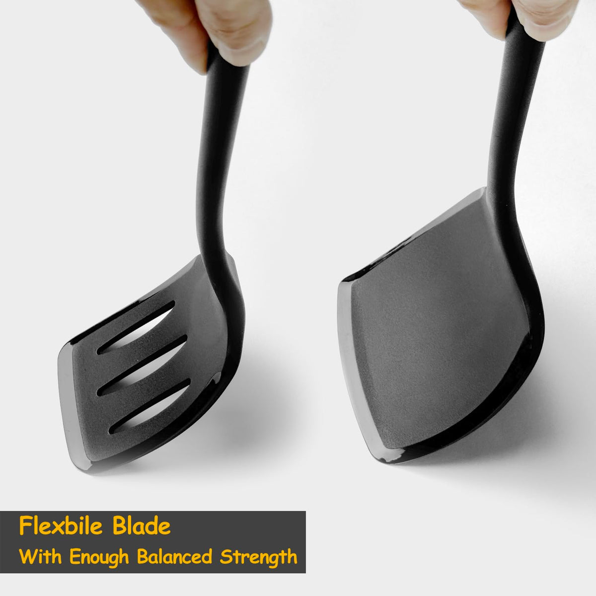 Vovoly ergonomic handle spatula with non-slip grip for control