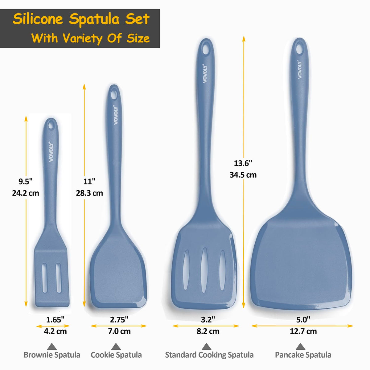 Vovoly compact spatula for tight spaces and precise stirring.