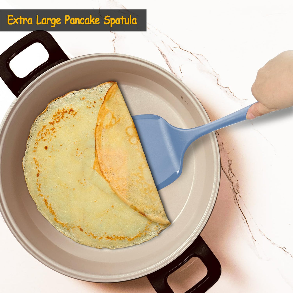 Vovoly ergonomic handle design provides comfortable grip during cooking.