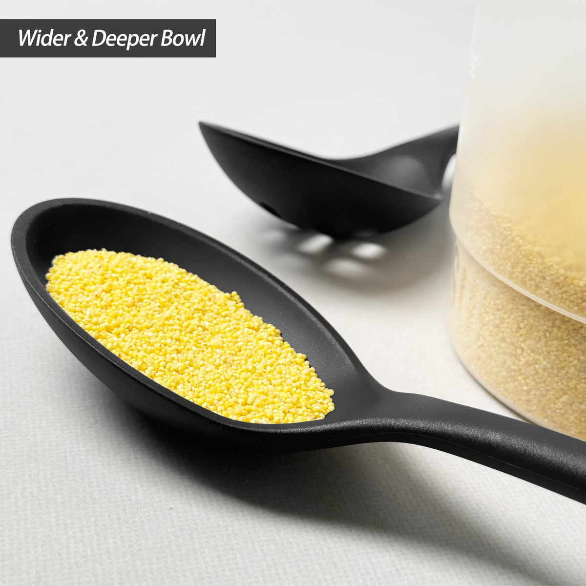 Vovoly spoon shows durable stainless steel core and thick silicone grip.