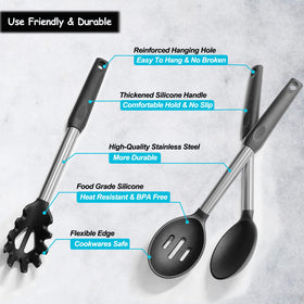 Vovoly solid spatula handle detail highlighting sturdy silicone coating