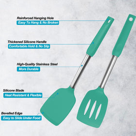 VOVOLY stainless steel handle coated with silicone for a durable heat-safe grip