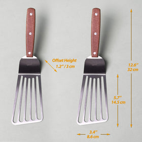 Vovoly stainless steel slotted blade spatula designed for quick food release