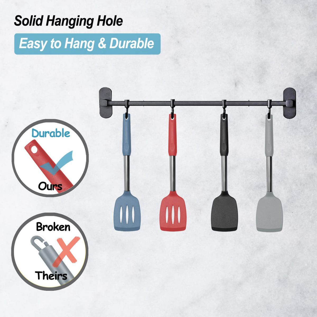 Vovoly starry blue silicone-coated handle resists heat transfer.