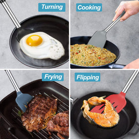 Vovoly starry blue spatula with hanging hole for storage.