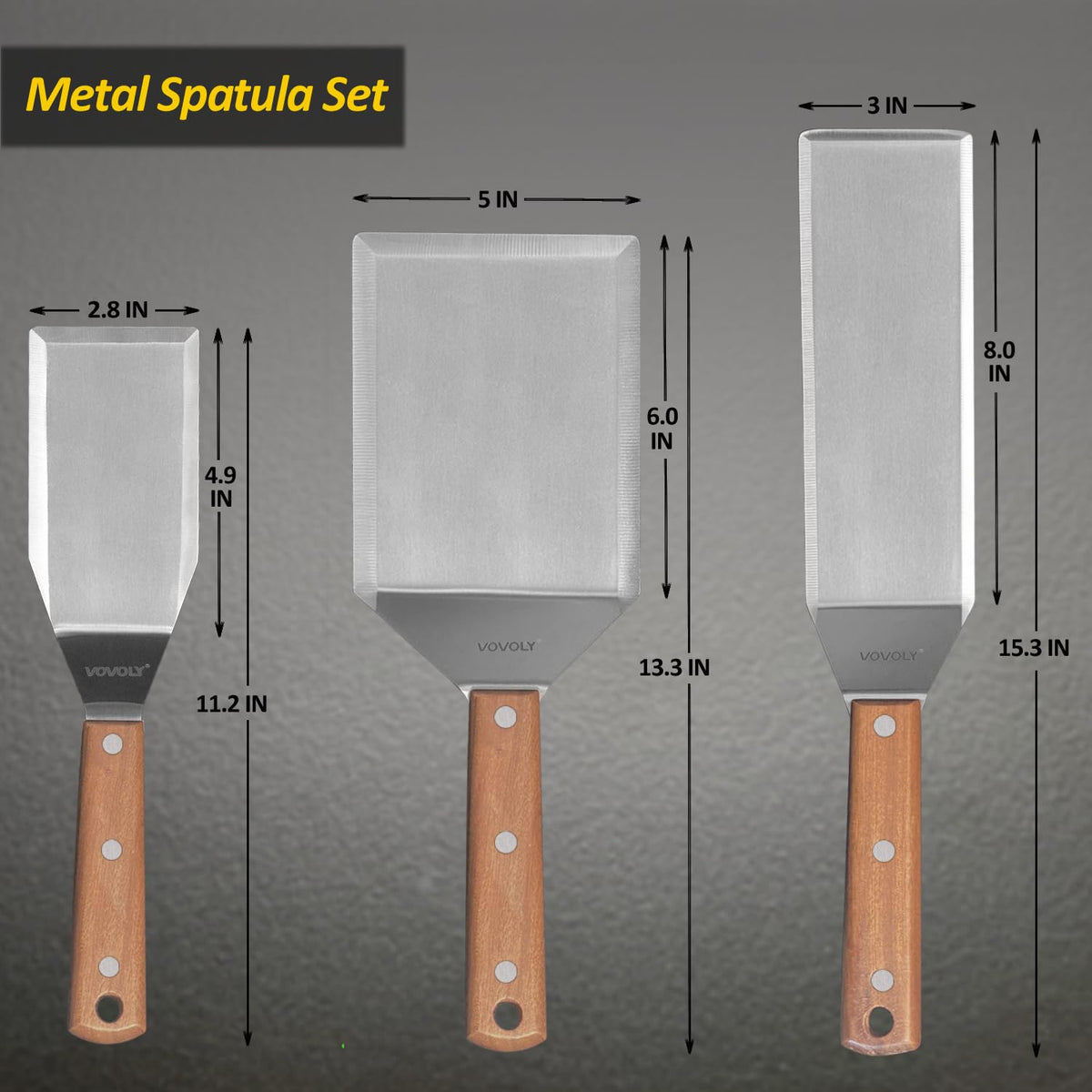 Vovoly wide spatula for cast iron griddle provides precise cutting and easy lifting