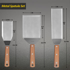 Vovoly wide spatula for cast iron griddle provides precise cutting and easy lifting
