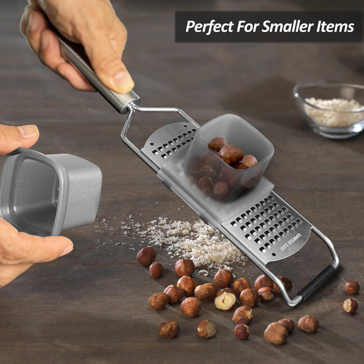 Vovoly zester set extra coarse blade for large cheese shreds.