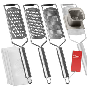 Vovoly zester set fine blade for delicate citrus zest and fine grating.