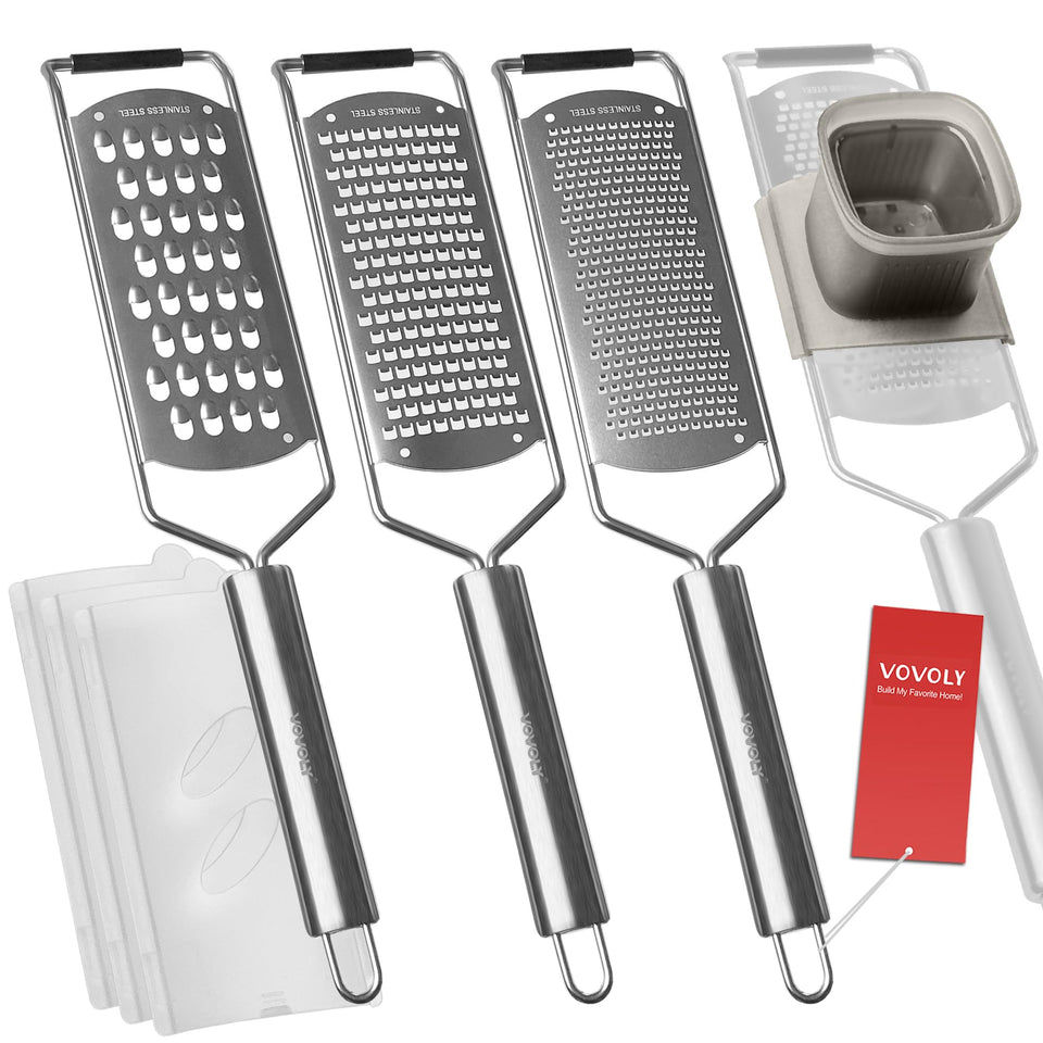 Vovoly zester set fine blade for delicate citrus zest and fine grating.