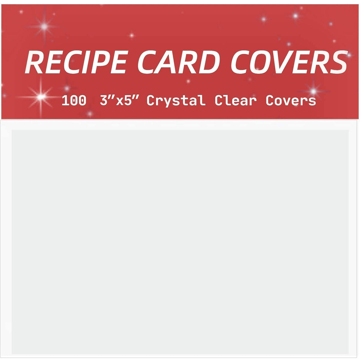 Vovoo 3x5 recipe card protectors front view showing clear visibility