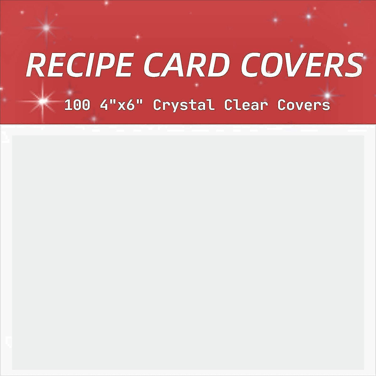 Vovoo 4x6 recipe card protector with clear vinyl for easy reading and visibility.