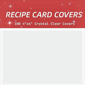 Vovoo 4x6 recipe card protector with clear vinyl for easy reading and visibility.