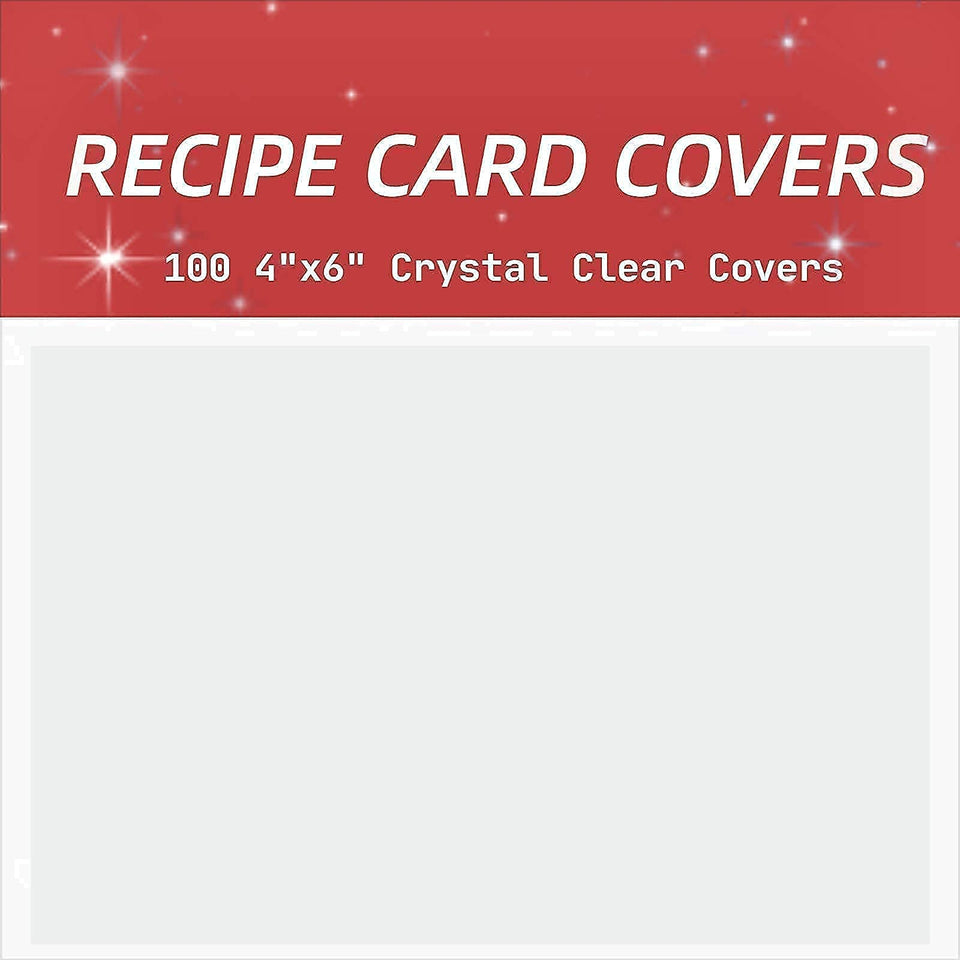 Vovoo 4x6 recipe card protector with clear vinyl for easy reading and visibility.