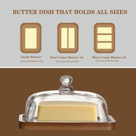 Voxionix acacia wood tray adds warm, natural beauty to the butter dish.