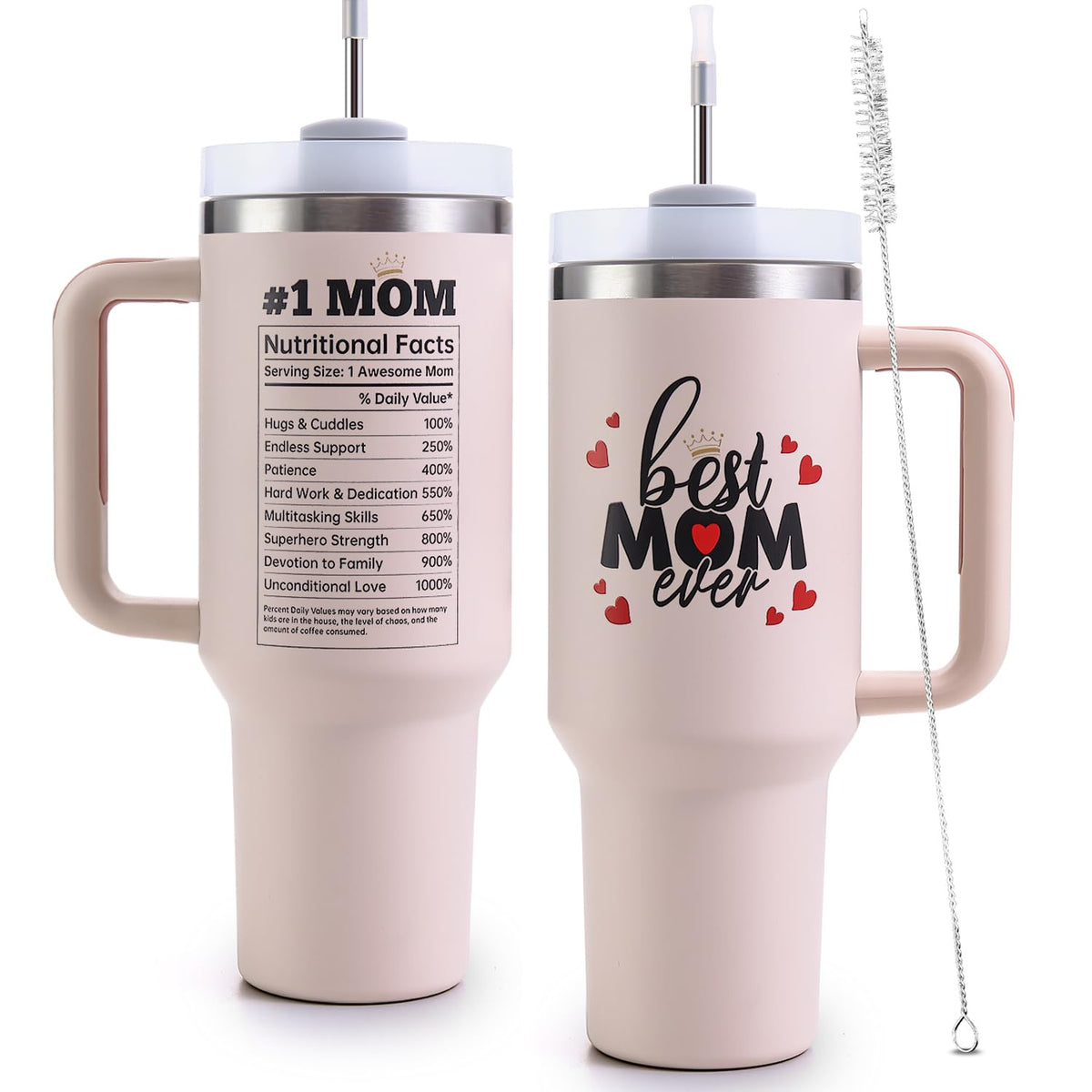 VoziSpace Best Mom Ever Tumbler in car cupholder for travel-ready sipping
