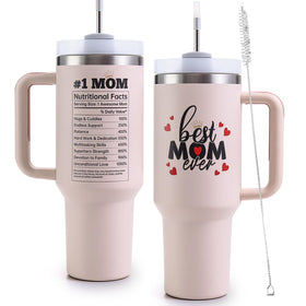 VoziSpace Best Mom Ever Tumbler in car cupholder for travel-ready sipping