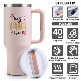 VoziSpace Best Nana Ever Tumbler double-wall stainless design preserves temperature longer.