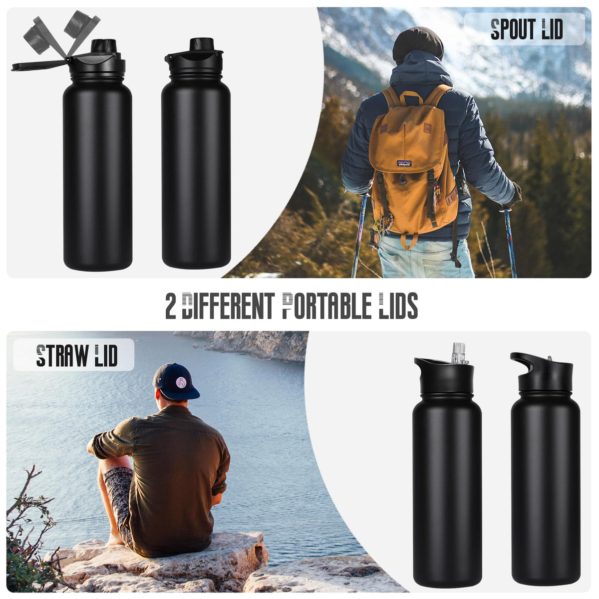VQRRCKI 18/8 stainless steel bottle is BPA-free for pure taste.
