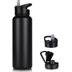 VQRRCKI 40 oz bottle with straw lid keeps drinks cold during workouts.