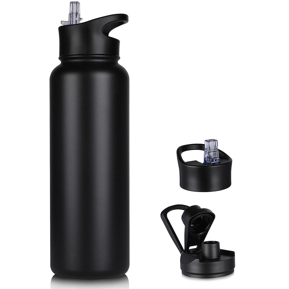 VQRRCKI 40 oz bottle with straw lid keeps drinks cold during workouts.