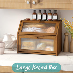 Vriccc bread box dimensions 16.4x9.8x13 inches for counter space planning