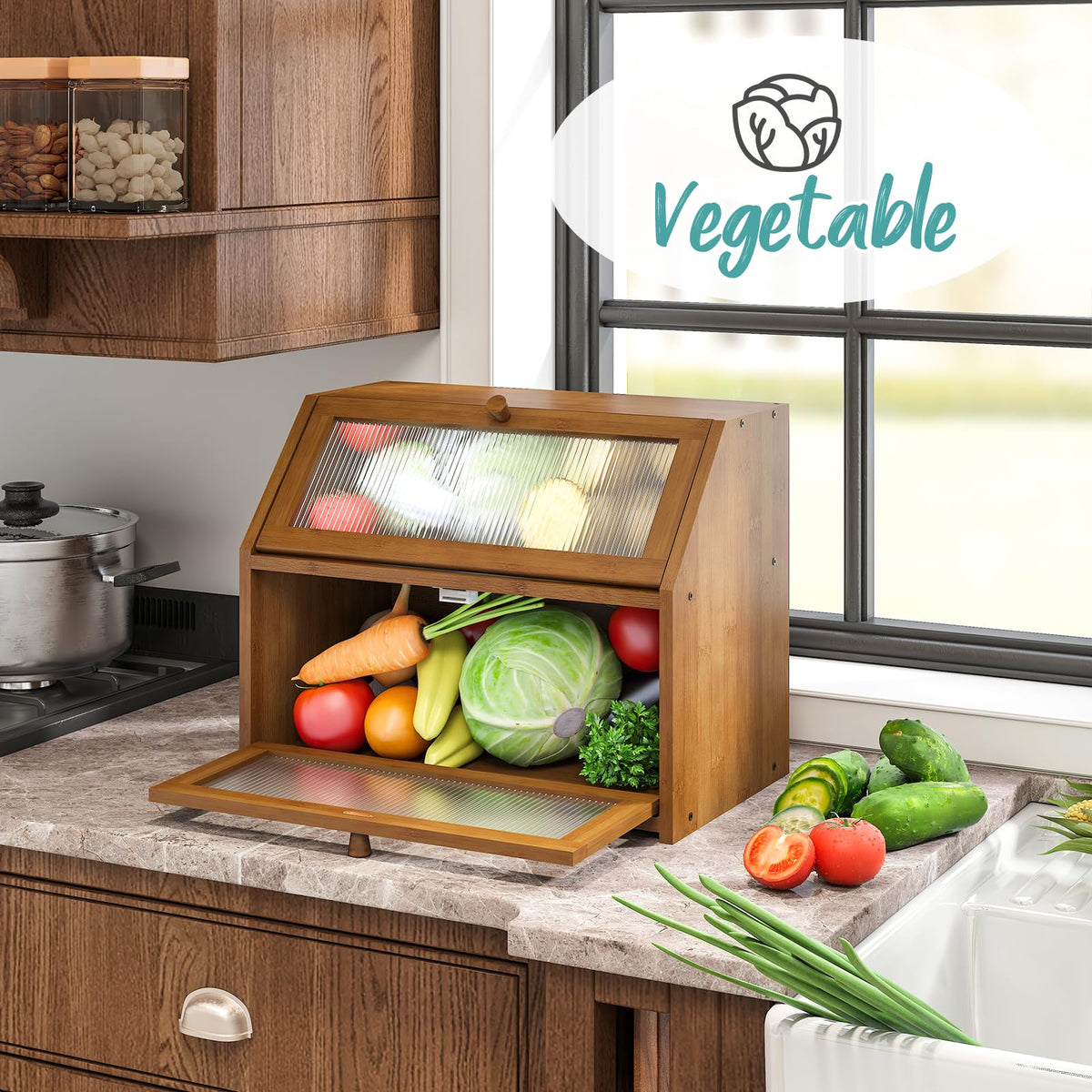 Vriccc countertop bread storage keeps your kitchen organized